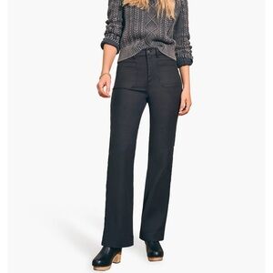 FAHERTY Stretch Terry Patch Pocket Pant Women’s 31 Casual Wide Leg Washed Black